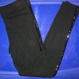 Black sequence leggings